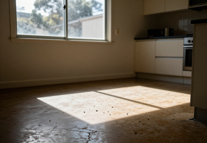 Cockroaches in a Huntingwood commercial kitchen before treatment